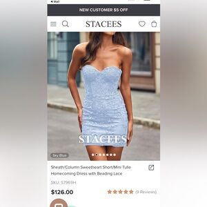Worn Once Stacee's Sky Blue Corset Dress